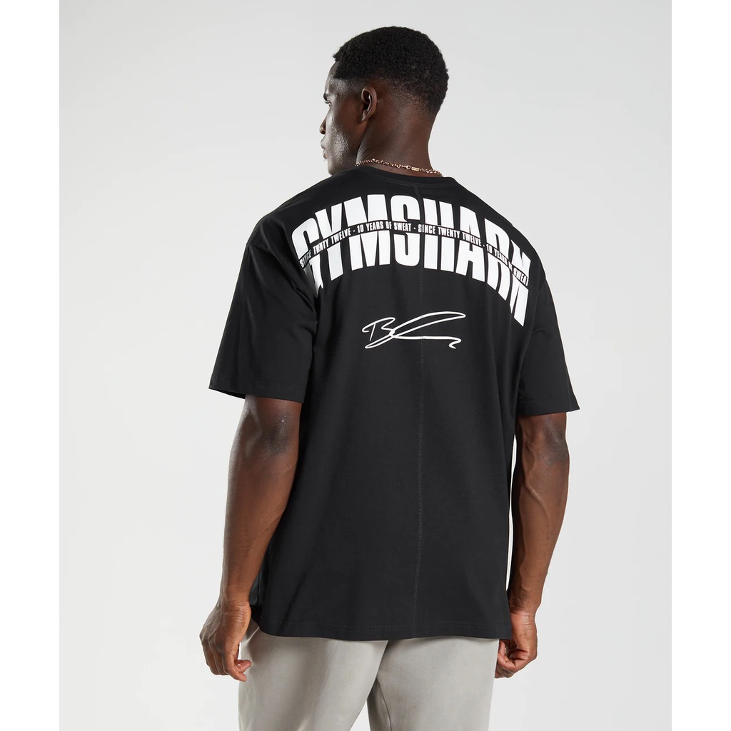 Ready stock gymshk gs10 strong sporty thoải mái loose crewneck short sleeve t-shirt