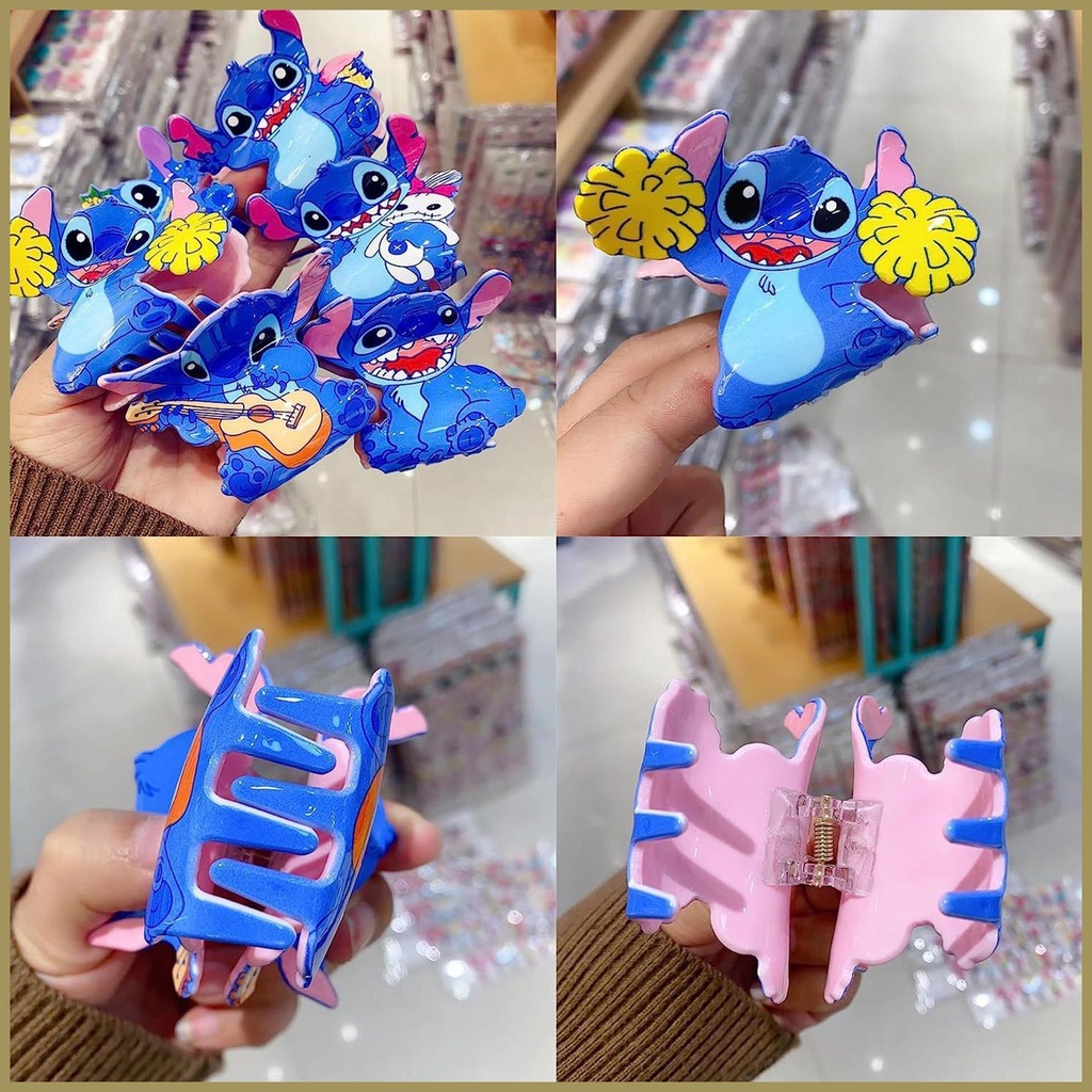 Kẹp Tóc Càng Cua Hình Stitch Hoạt Hình Bằng Acrylic Thời Trang Cho Nữ paca3vn