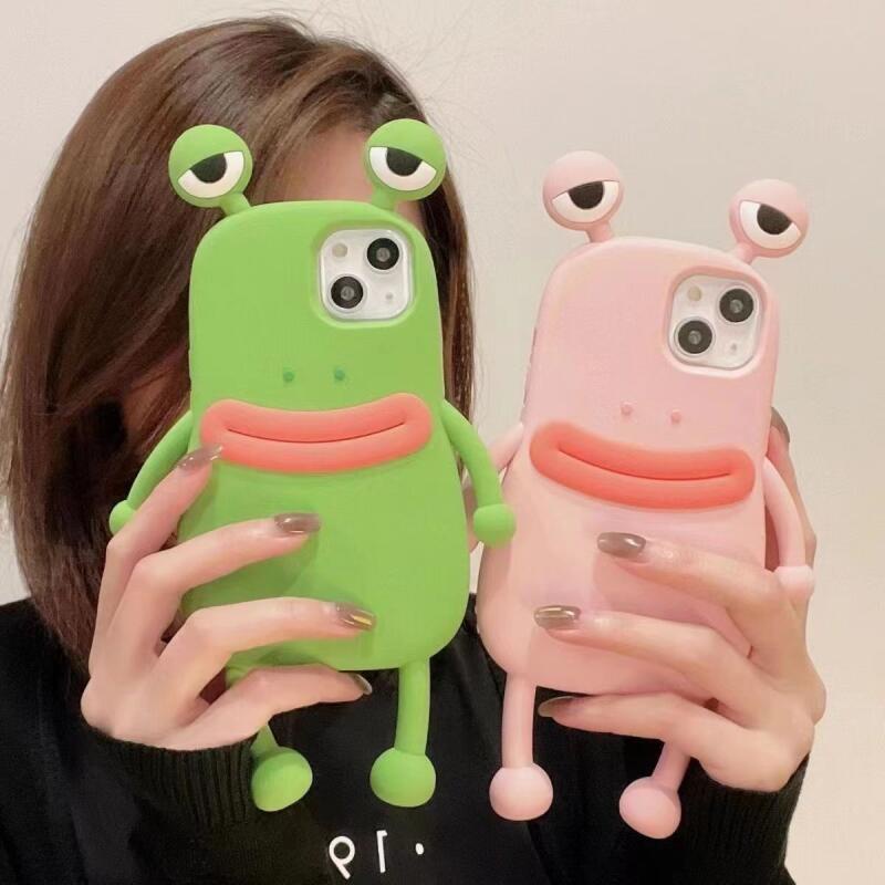 Ốp Điện Thoại Mềm Hình Ếch Hoạt Hình Vui Nhộn Chống Rơi Cho IPhone11 12 Pro Max X XR XS Max 7 8 Plus 13 14 Pro Max