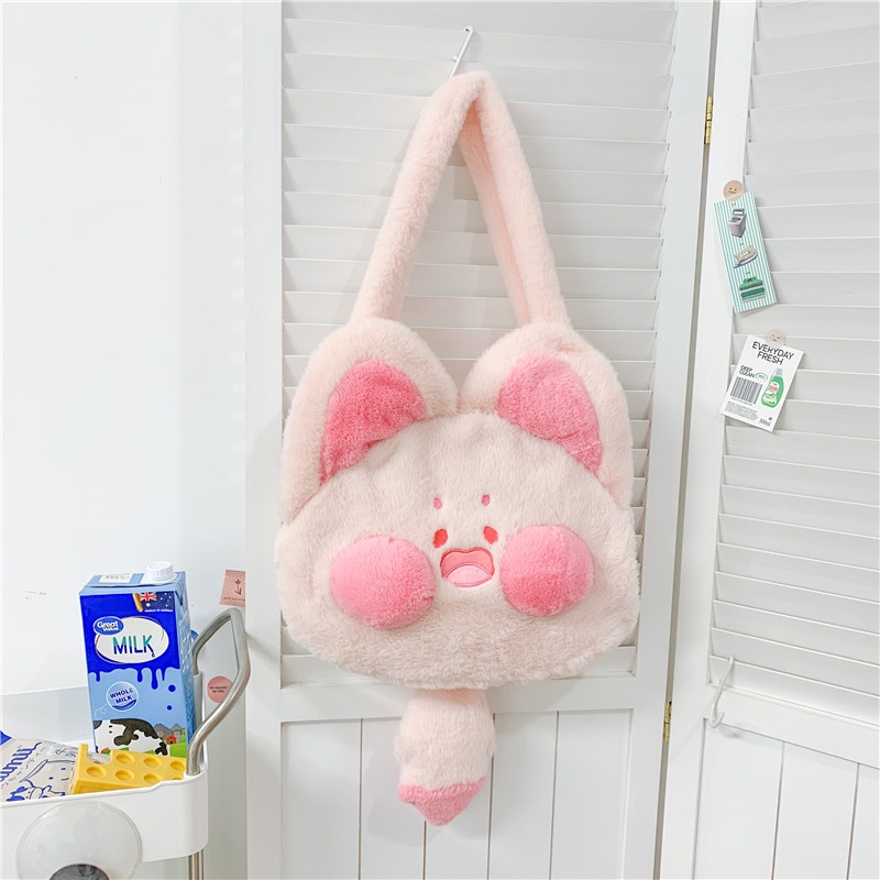 Túi Tote Đeo Vai Bằng Vải Bông Dễ Thương Di Động Cho Nữ----BAGFUL