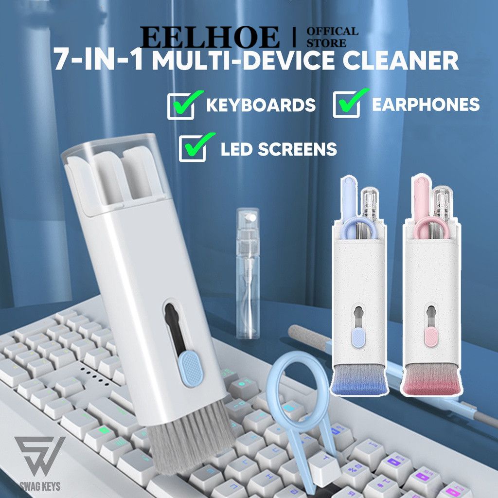 Bộ bàn chải làm sạch bàn phím máy tính 7 trong 1 Eelhoe Bút làm sạch tai nghe cho dụng cụ làm sạch bàn phím tai nghe Bộ bút làm sạch đa chức năng