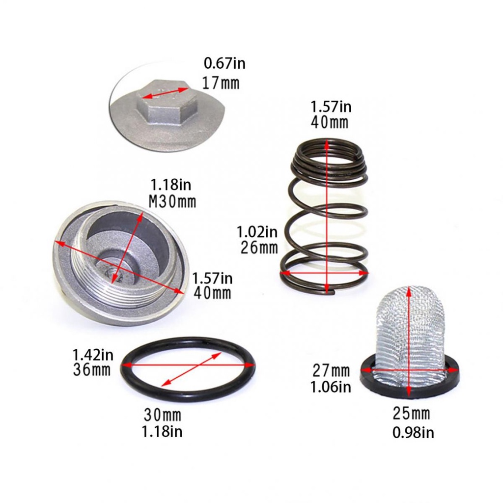 Bộ Ốc Vít Xả Dầu Động Cơ / Xe Máy GY6 50cc 125cc 150cc Bằng Hợp Kim Nhôm Cho QMB139 157QMJ