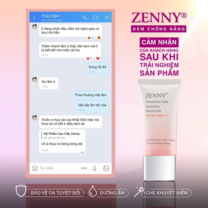 Kem Chống Nắng Zenny Bảo Vệ Da Khỏi Tia UV,Nâng Tone Trắng Hồng - ZENNY COSMETIC