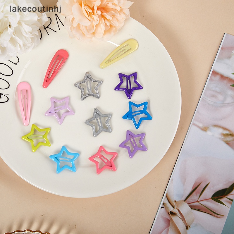 Bộ 2 Kẹp Tóc Kim Loại Hình Ngôi Sao Nhiều Màu Sắc Y2K