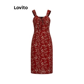 Đầm hoa Lovito boho cho nữ LNE11047 (màu đỏ)