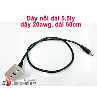 Dây jack nối dài 5.5ly 1cm đực + cái dài 60cm
