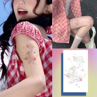 Hình Xăm Dán Tạm Thời Họa Tiết Bướm Màu Sắc Cầu Vồng Chống Thấm Nước Giữ Trong Vòng 7 Ngày