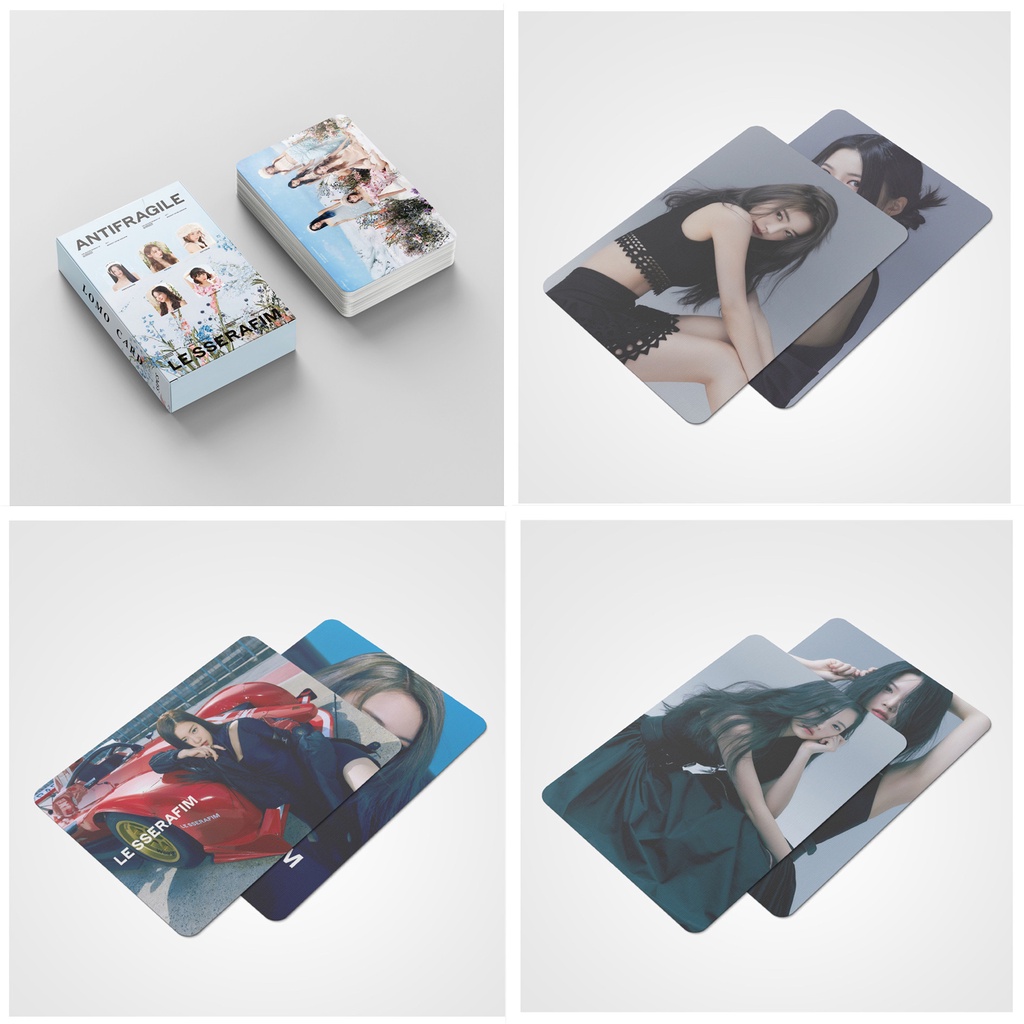 55pcs/box LE SSERAFIM FREALESS Album ANTIFRAGILE Photocards Eunchae Chaewon Sakura Kazuha Yunjin Lomo Cards Lesserafim Kpop Postcards LETAOTAO2023