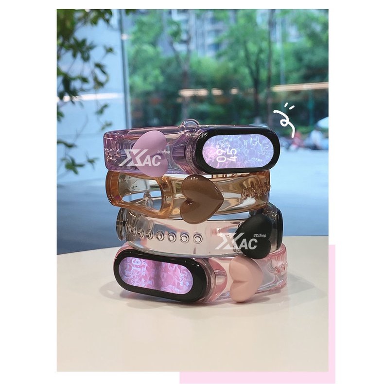 Dây Đeo Cổ Tay Bằng Silicon Màu Hồng Cho Xiaomi Mi Band 8 3 4 5 6 7 8 5 6 7 6 3 4 5 6 7 8 7