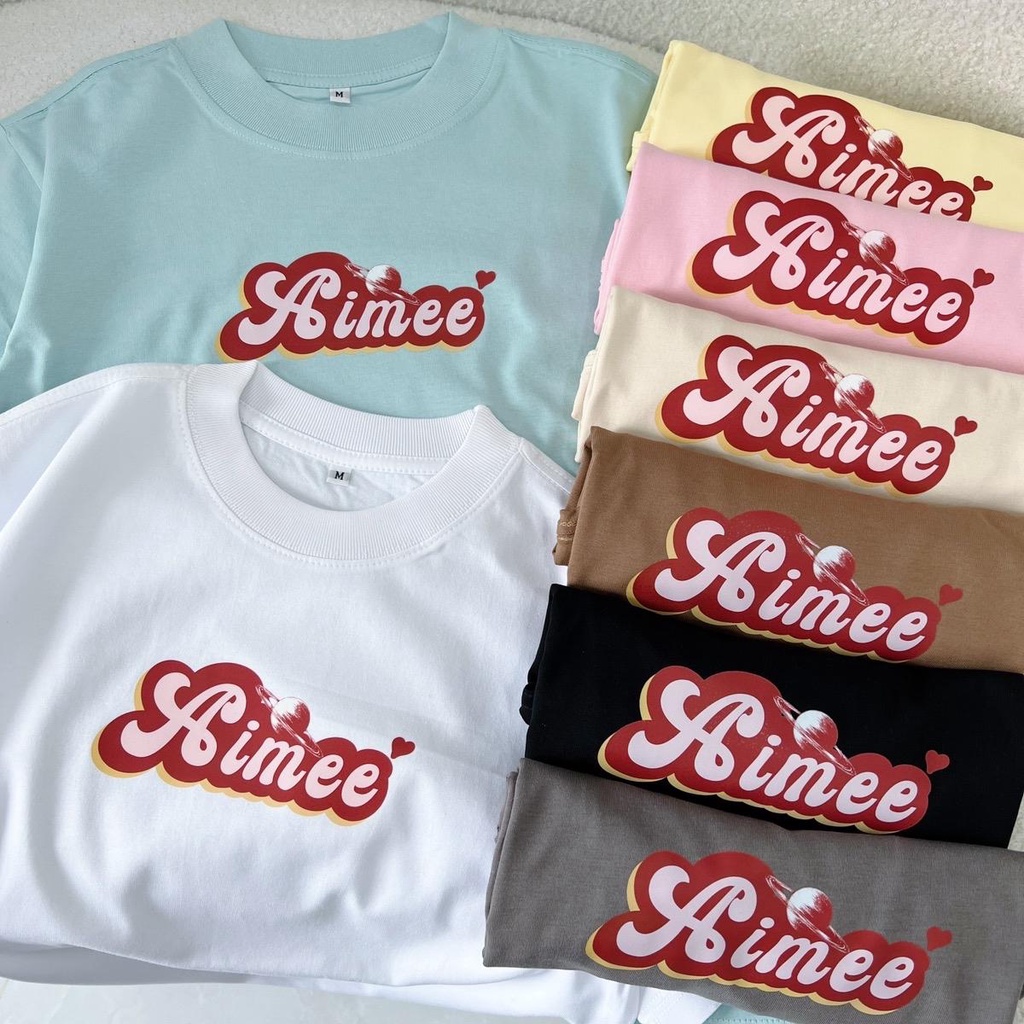 BABY TEE AIMEE logo ss1 áo thun nữ form vừa chất cotton