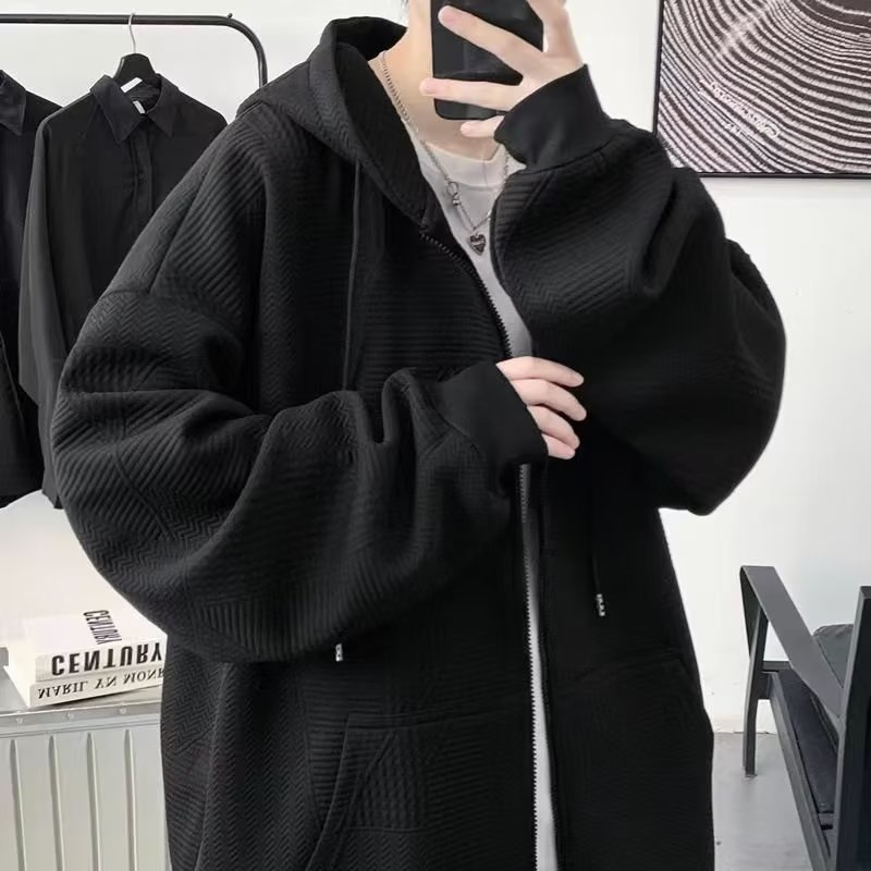 Áo hoodie Khoác trắng Cardigan Có Nón Dáng Rộng unisex Màu Trơn Phối Khóa Kéo áo hoodie zip nỉ Thời Trang Cặp Đôi áo hoodie bigsize form rộng