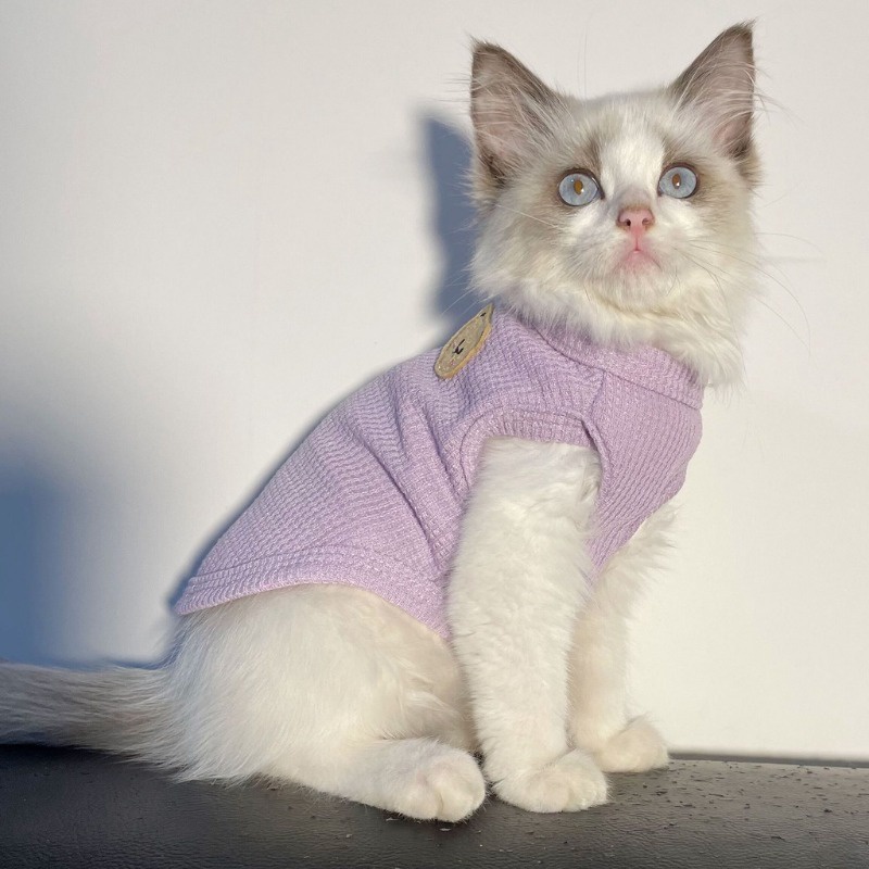 Áo Ba Lỗ Mỏng Thoáng Khí Hình Bánh Waffle Dành Cho Cún Cưng Áo kiểu sát nách mỏng thoáng khí thiết kế dễ thương dành cho cún mèo cưng