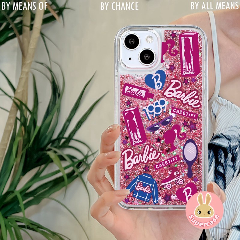 Shinning barbie vỏ cho samsung galaxy s22 s21 s20 ultra plus s21 s20 fe s10 plus s10e s10 5g glitter quicksand ốp lưng love heart girl bling soft case