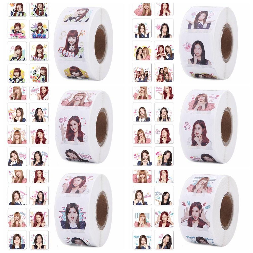 Cuộn 500 Nhãn Dán Trang Trí Hình Nhóm Nhạc Blackpink