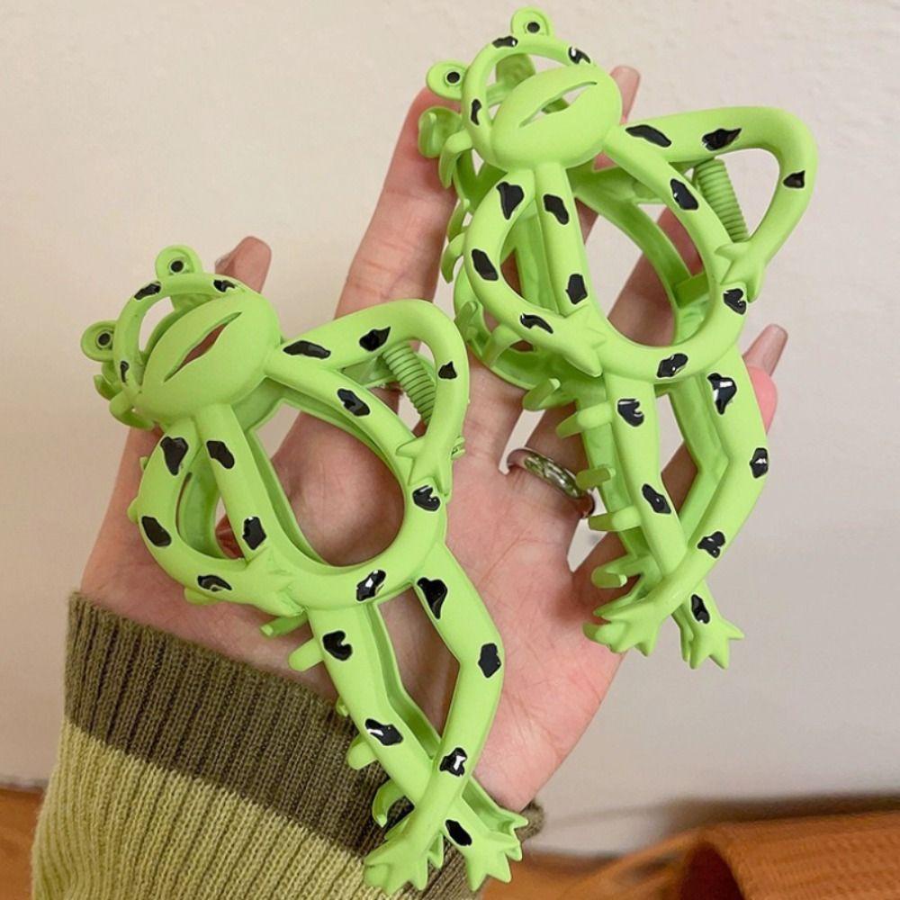 Kẹp Tóc Ếch Xanh Bằng Kim Loại Họa Tiết Hoạt Hình Dễ Thương Cho Nữ