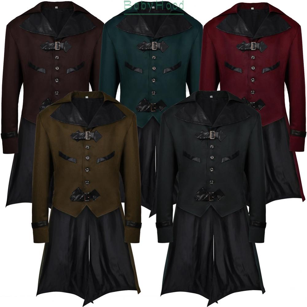 Men Medieval Steampunk Victorian Tailcoat Renaissance Pirate Gothic Jackets Coat#BBHOOD