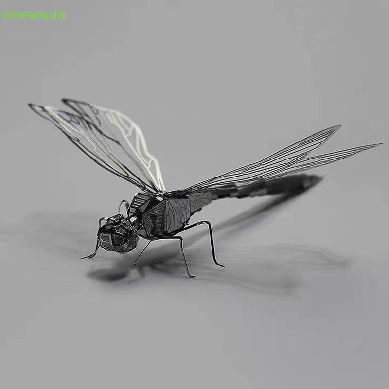 Onewsun 3d thép không gỉ xếp hình chuồn chuồn tự làm bộ xây dựng mô hình quà tặng sinh nhật handmade diorama lắp ráp câu đố đồ chơi mới