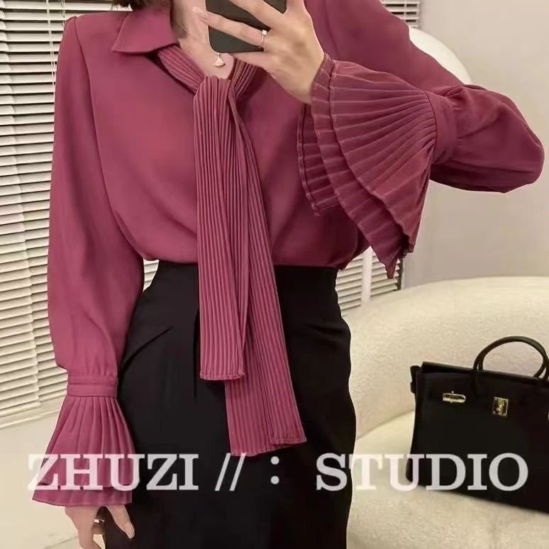 Áo Sơ Mi Tay Dài / Áo Sơ Mi Mùa Thu / Phong Cách Mới / Cá TíNh / Áo Tay Loe