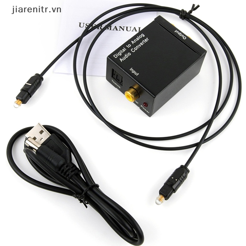 Ji optical coax toslink digital to ana converter rca l / r stereo audio adapter vn