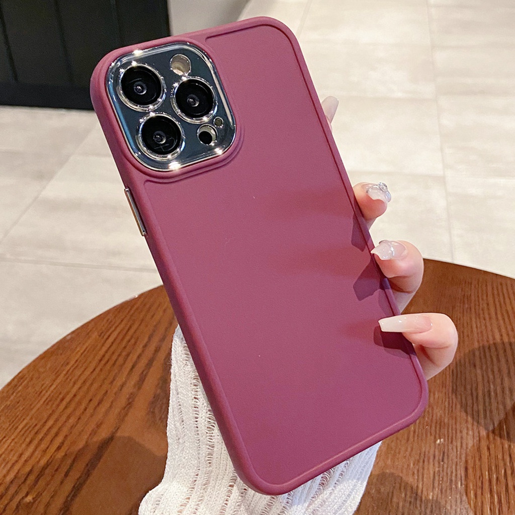 Vỏ cho iphone 11 12 pro max simple candy color soft tpu phone case anti-scratch cellphone cover protection dirt resistance fall-proof shell