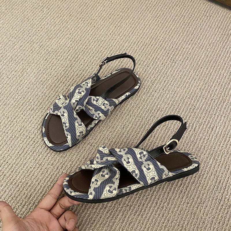 Dép IELGY nữ phẳng thời trang đơn giản phong cách retro dép thoải mái