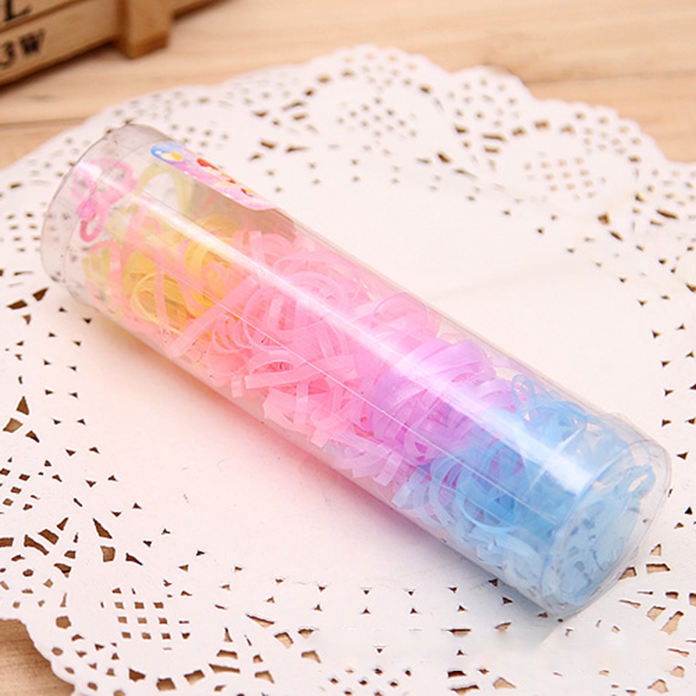 Set 220 Dây Thun Buộc Tóc Nhiều Màu Cho Bé Gái Giá Đỡ