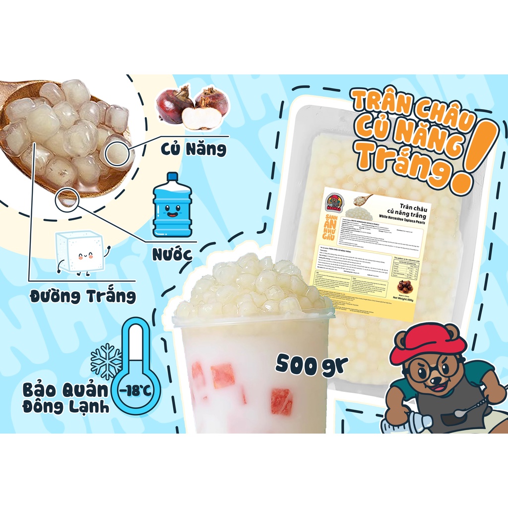 Trân Châu TƯƠI LẠNH Nấu Nhanh Gấu MaoMao gói 500gr