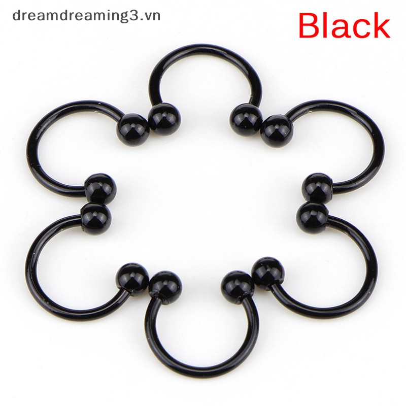 10 cái thanh hình móng ngựa bằng thép không gỉ lip nose septum ear ring stud set.