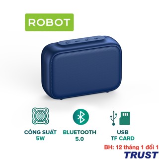 Loa Bluetooth Mini 5.0 ROBOT RB100 Blue Phiên Bản Nâng Cấp 5W Nhỏ Gọn, Hỗ trợ thẻ Micro SD & USB