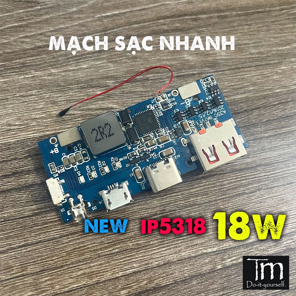 Mạch Sạc Dự Phòng Sạc Nhanh QC3.0 18W IP5318 Mới
