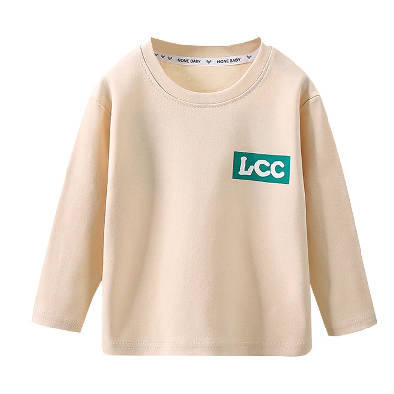 80-150cm Thu Đông Phong Cách Mới Cotton Nguyên Chất Áo Thun Dài Tay Trẻ Em Bé Trai Bé Gái Đáy Áo Sơ Mi Giữa Nhỏ Trẻ Em Bé Một-