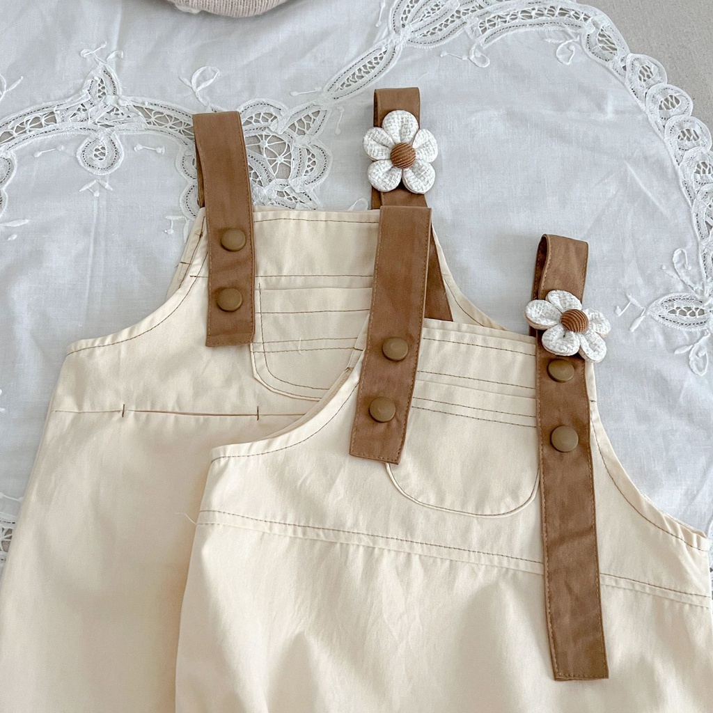 Baby girl sling skirt set onesie baby quần áo sơ sinh quần áo trẻ em thời trang flower sling romper 2915