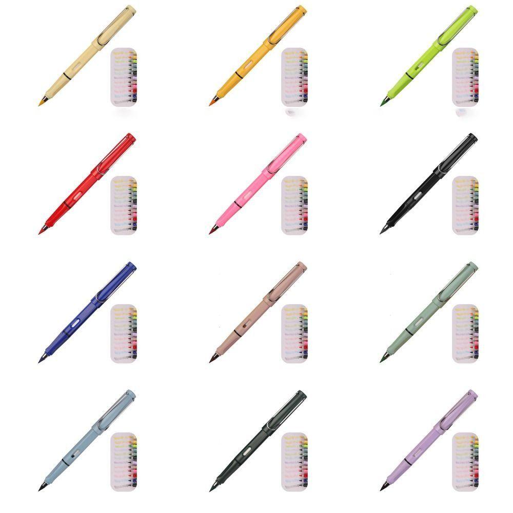 Avalentine 12 cái bút chì vĩnh cửu, bút chì viết không giới hạn đầy màu sắc, đầu bút có thể thay thế hb viết vô hạn đầu bút chì vĩnh cửu học sinh vẽ tranh nghệ thuật