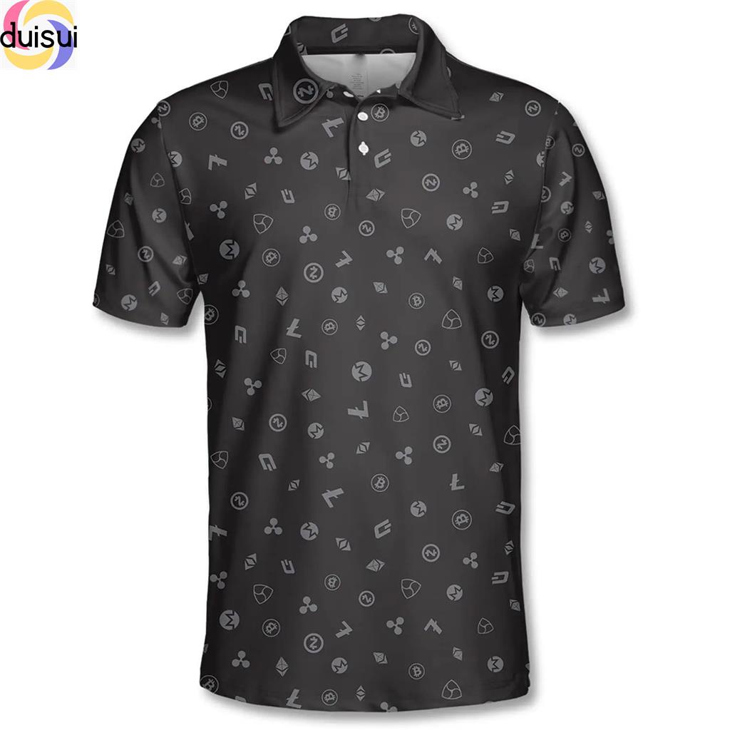 Duisui stickfigures playing golf áo sơ mi polo tay ngắn, áo sơ mi polo doodling golfer, áo chơi gôn tốt nhất cho nam a2803