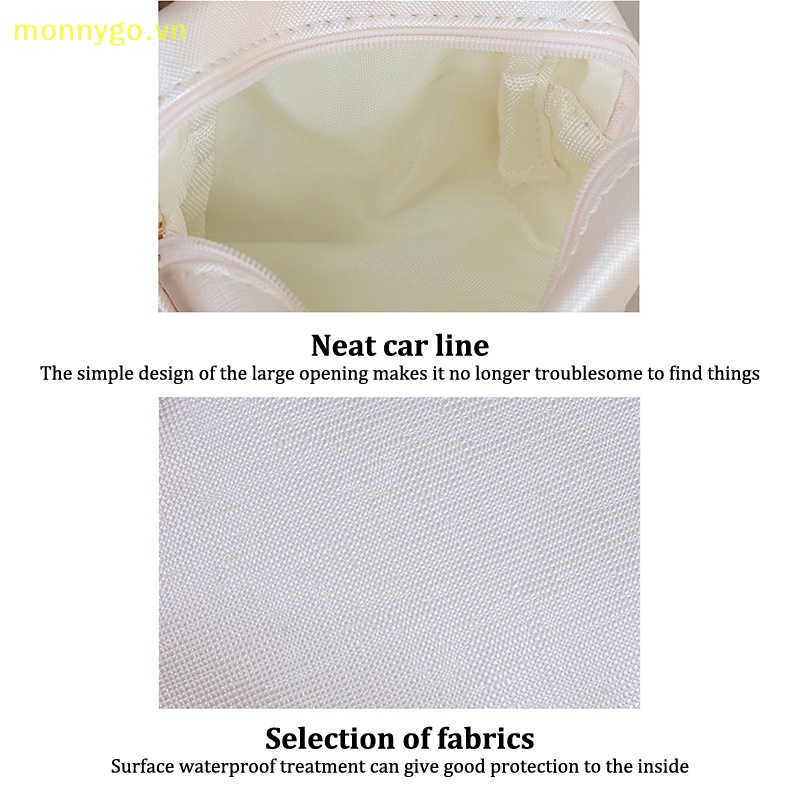 Monnygo women travel makeup bags pu leather make up pouch large-capacity travel toiletry bag travel waterproof purse túi đựng mỹ phẩm túi xách vn