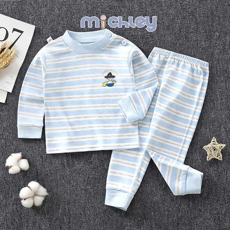 Bộ đồ lót hai món MICHLEY cotton phong cách Hàn Quốc thời trang thu đông dành cho trẻ em