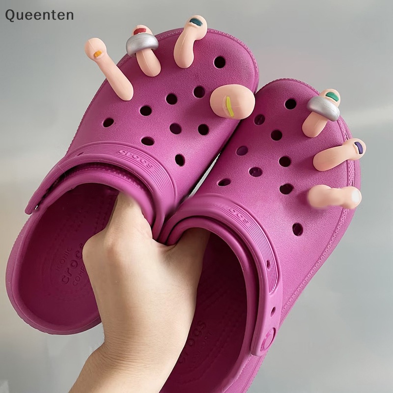 Queenten 3d shoe ch funny toe for crocs diy matching shoes phụ kiện hướng dẫn sử dụng trang trí giày cho trẻ em bé trai cô gái nam nữ party bir qt