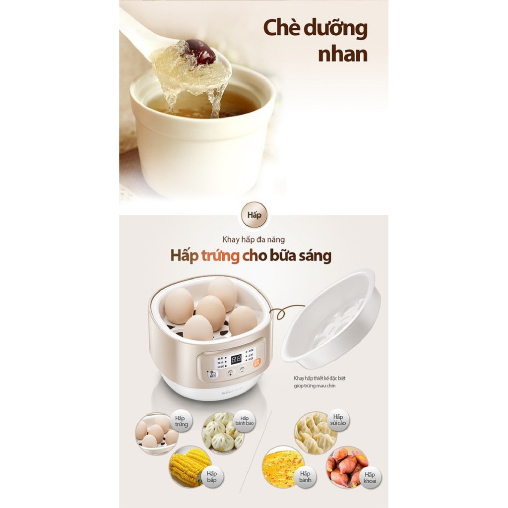 Nồi nấu cháo chậm Bear DDZ-A08G2. Sản phẩm chính hãng