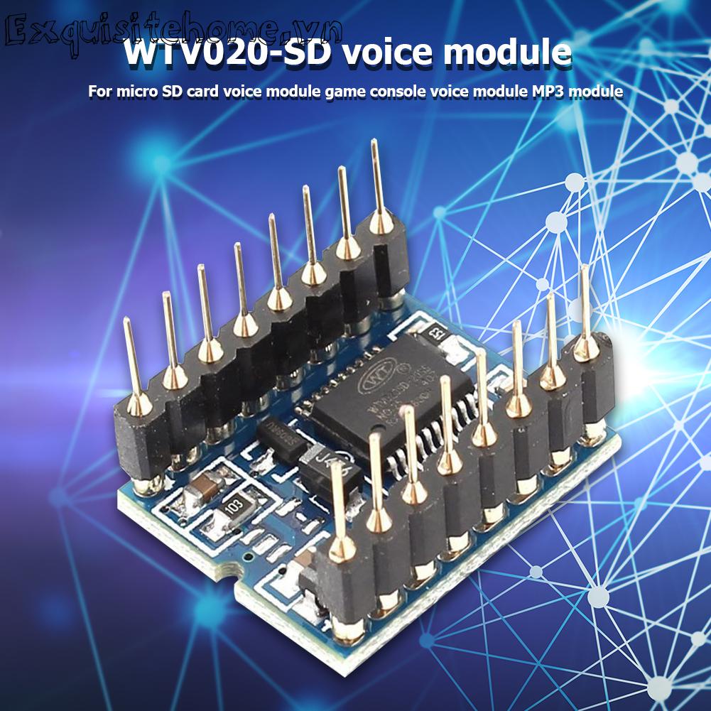 Wtv020-sd voice module hỗ trợ thẻ nhớ 32m-1gb mini sd card mp3 sound module