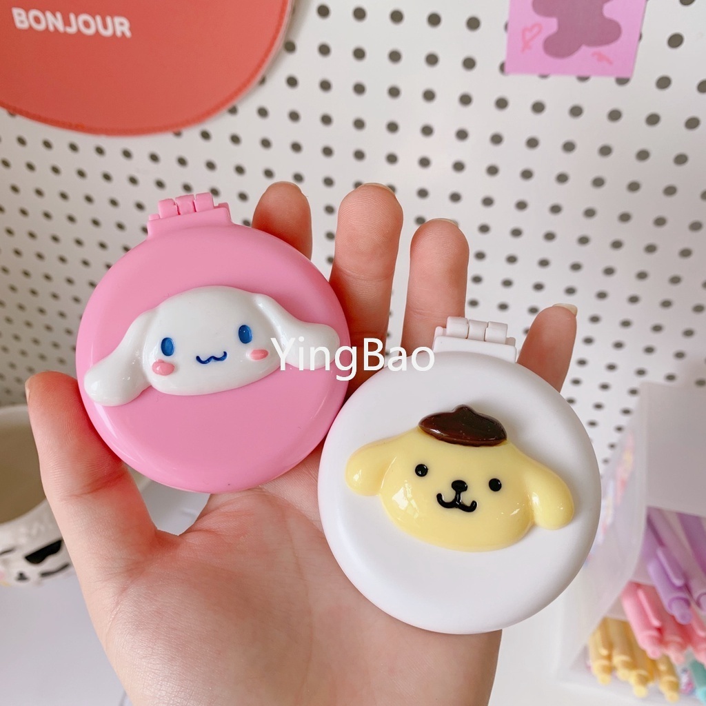 Lược túi khí sanrio kuromi cinnamoroll my melody pompompurin mini portable air cushion comb mirror folding massage comb