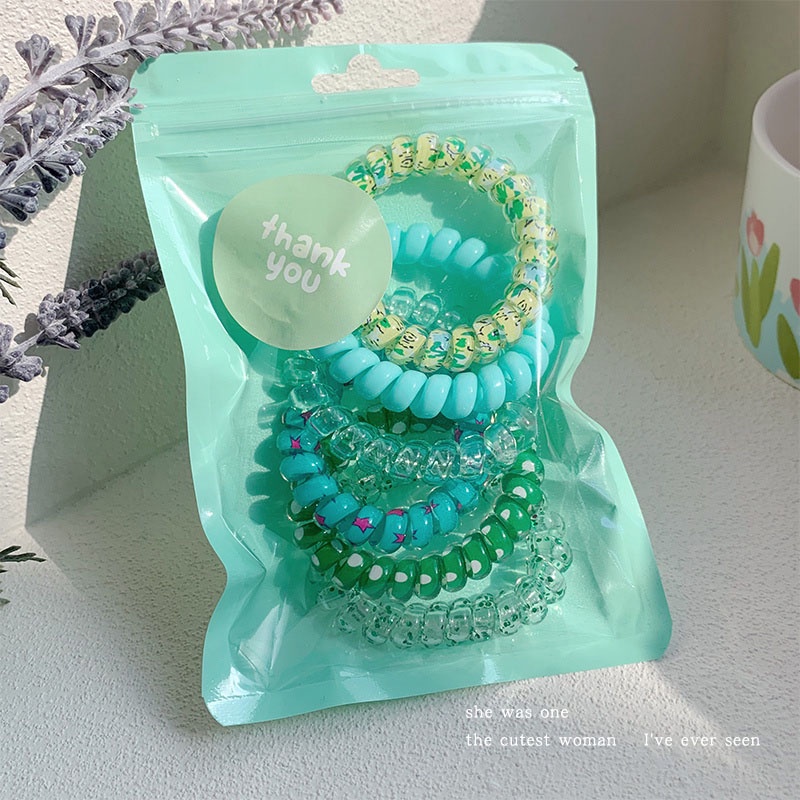 Set 6 Dây Buộc Tóc Cao Su Co Giãn Màu Sắc Gradient Dành Cho Nữ OUYOUVN