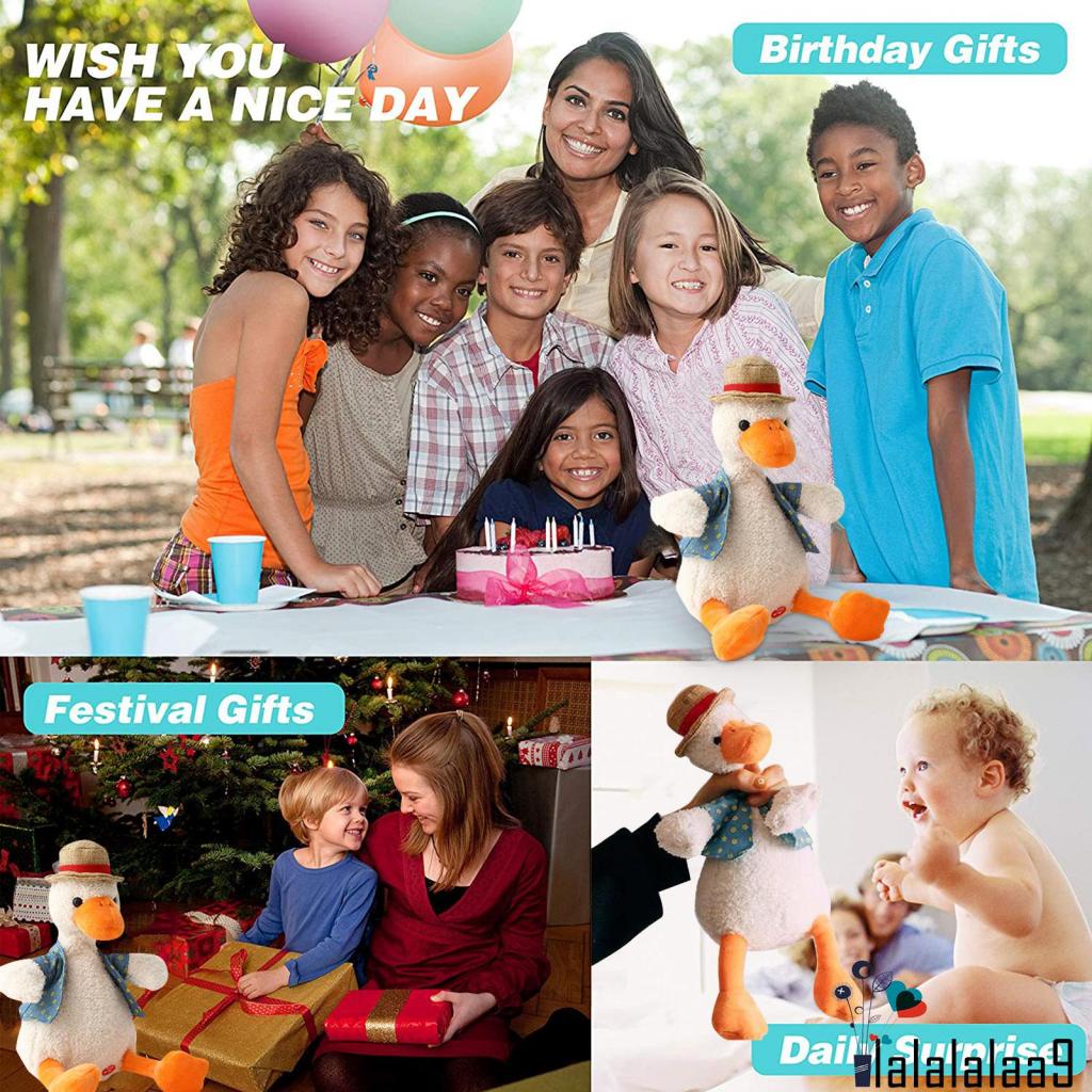 La-belectric Đồ Chơi Búp Bê Vịt Biết Nói Bằng Giọng Nói Nhung Sống Động Trang Trí Búp Bê