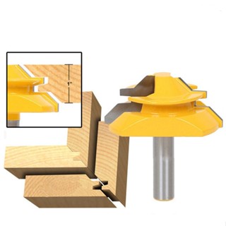 1pc 50 c° Lock mitre router bit 1/4 "8m 1/2" shank chế biến gỗ máy cắt phay tenon công cụ khoan phay cho hợp kim gỗ cacbua