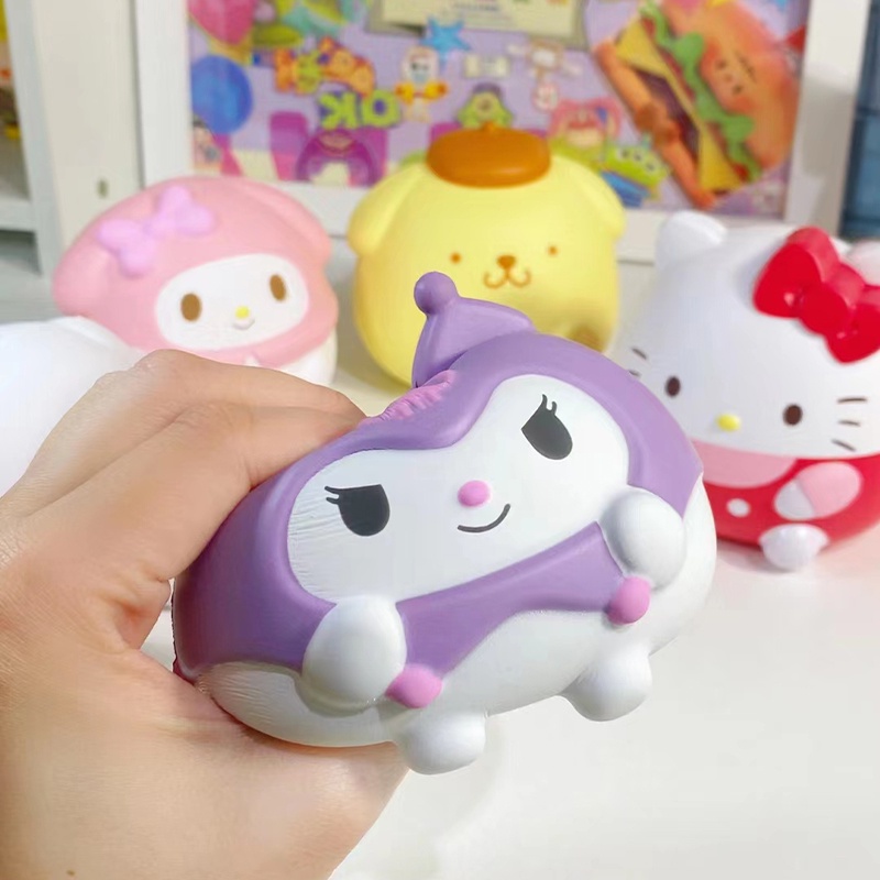 Đồ chơi giải nén sanrio kuromi my melody cinnamoroll pompompurin hello kitty slow rebound mochi toy người lớn trẻ em thư giãn đồ chơi dễ thương mặt dây chuyền chìa khóa ô tô quà tặng sinh nhật