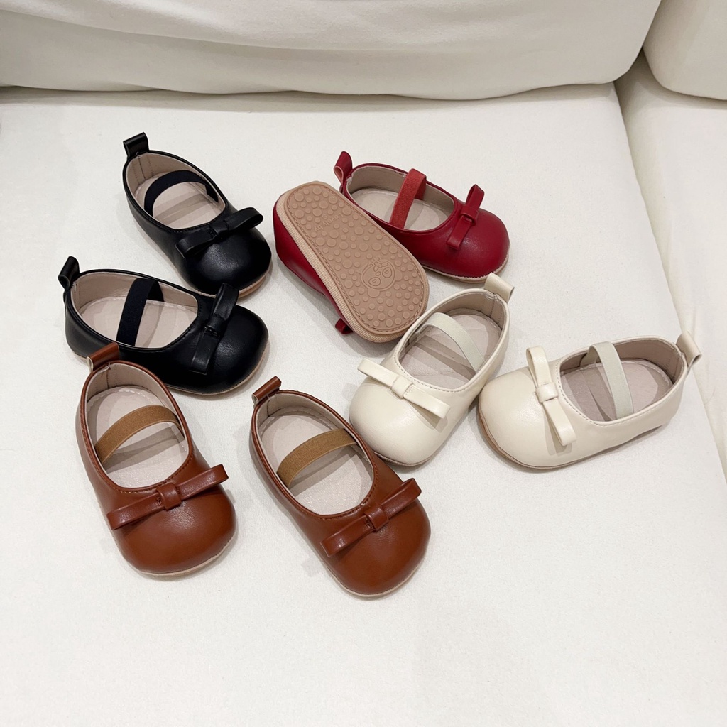 Autumn baby girl phong cách hàn quốc giày da nhỏ girl princess retro all-match single shoes anti-slip soft sole toddler shoes