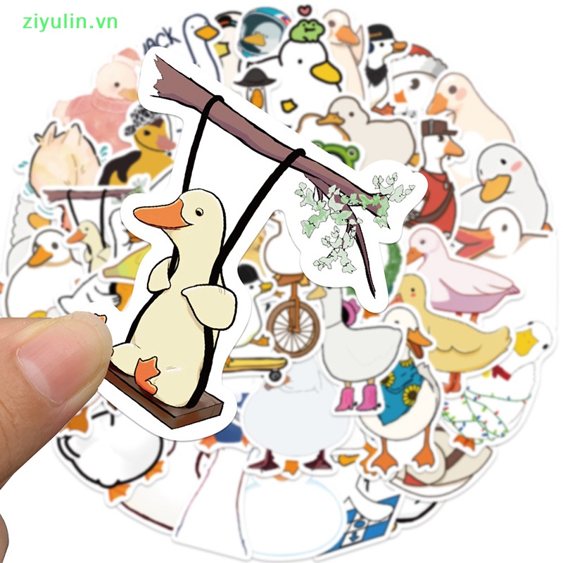Ziyulin 50 cái phim hoạt hình động vật dễ thương vịt graffiti sticker đồ chơi diy kids scrapbook điện thoại tủ lạnh máy tính xách tay hành lý xe hơi nhãn dán chống thấm vn