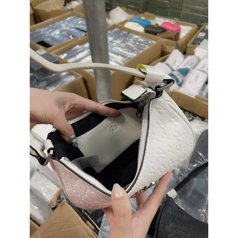 Túi kẹp nách da in chìm MLB NY Full tag Code