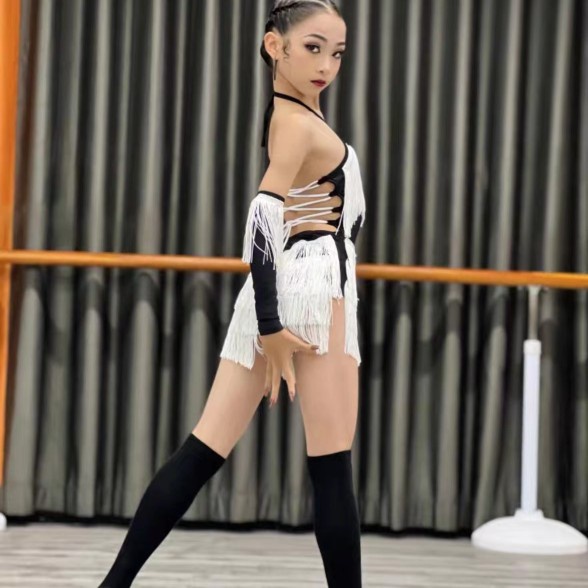 Trang phục khiêu vũ latin phong cách mới quần áo cô gái mùa hè one-piece thời trang biểu diễn váy influencer thực hành quần áo chuyên nghiệp