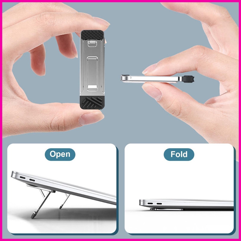 Giá đỡ máy tính xách tay mini 2 cái chân đế bàn phím có thể gập lại máy tính xách tay riser feet nonslip hợp kim nhôm tản nhiệt chân đế lrnvn