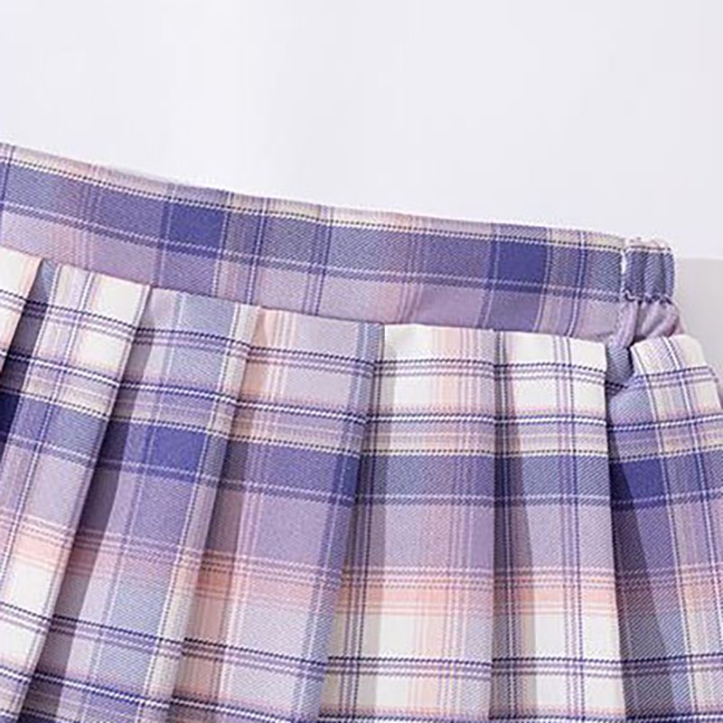 Chân Váy Xếp Ly Sọc Ca Rô Hình Cây Kem Dễ Thương Thời Trang Mùa Hè Cho Bé Gái